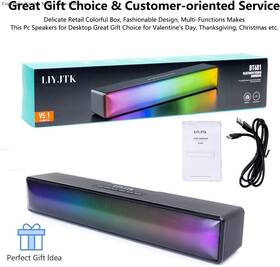 Bt601 Liyjtk Afk Computer Speakers Rgb Hifi Stereo Pc Sound Bar W Ft Tf Card Port