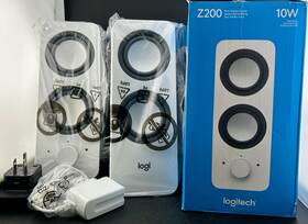 Logitech 099206048751 Z200 10w White Desktop Multimedia Speakers With Bass Control New