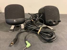 900266-0202r Logitech Speakers Dual Speaker Set With Attached Cables Works