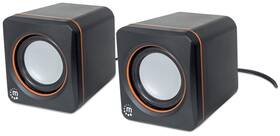 Manhattan 001910297320 Usb Powered Stereo Speaker System - Small Size With Volume Control And 3.5 Mm