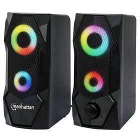 Manhattan 766623168359 Usb Powered Rbg Gaming Speakers - With Stereo Sound Long 6ft Cord Colorful