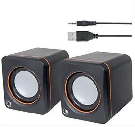 Manhattan Usb Powered Stereo Speaker System Small Size With Volume