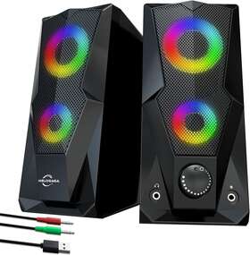 Ml006 Melogaga Computer Speakers 2.0 Stereo Rgb Pc Gaming Speaker With Touch On/off Lights