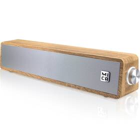M30ty Mica Produced Bluetooth Computer Speakers Angled Wooden Sound Bar 3.5mm Aux