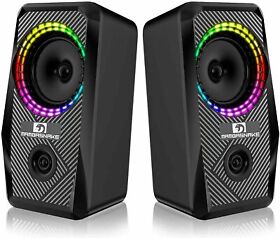 Cs-326 Mini Wired 3.5mm Jack Usb Speakers Computer Plug And Play Rgb Backlit