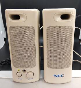 Gcs-691 Nec - Beige Vintage Computer Wired Desktop Speakers Tested