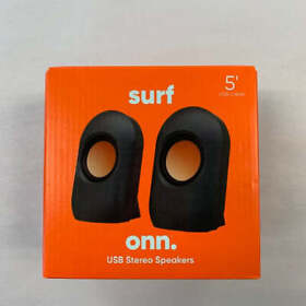2151 New Onn. Surf Usb Stereo Speakers With 5foot Cable Black