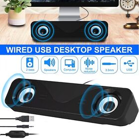 Noiseless Stereo Bass Sound Usb Computer Speakers Soundbar For Laptop Desktop Pc
