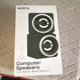 North 810125119958 2.0 Channel Wired Computer Speakers Inline Volume Controller Black 2.5w