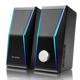 Nylavee 704415870066 Computer Speakers Dynamic Rgb Pc Bluetooth 5.0 Hifi Speak