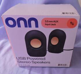 Onn 2505 Usb Powered Stereo Speakers New In Open Box Tested And Working