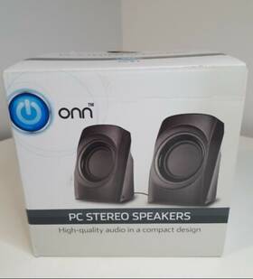 Onn Ona18h0009 Pc Stereo Speakers Wired 2.0 Channel Compact Black