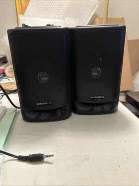 Optimus Amx-10 Vintage Pc Speakers Multimedia Amplified Pair Radio Shack Tandy