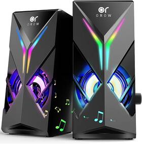 S201 Ororow 313098653691 Orow 10w Rgb Computer Speakers With Volume Control Colorful Led Gaming