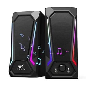 Orow Computer Speakers Gaming Dual 5w With Headphone And Mic Jack