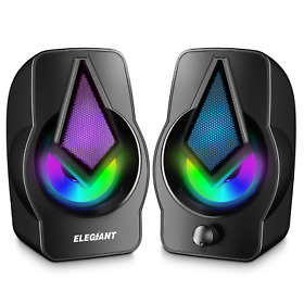 Pc Speakers 2.0 Usb Powered Stereo Volume Control With Led Light Mini Portable G