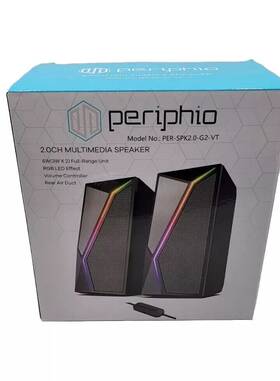 Per-spk2.0-g2-vt Periphio 2.och Multimedia Speakers Laptop Phone Sound System Rgb Led - Black