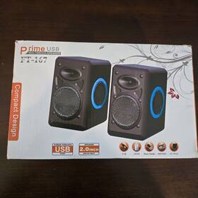 Ft-167 Prime Usb Computer Multimedia Speakers Blue Black Compact Design Msp 37