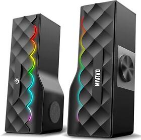 Rgb Led Computer Pc Gaming Speakers Backlit Stereo Desktop Laptop