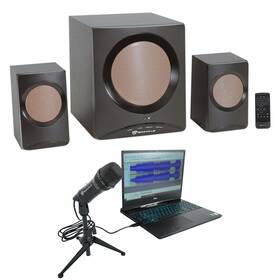 Rockville 613817030445 Rock Media Zoom Live Stream Work From Home Computer Speakers Sub Mic