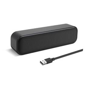Shuley 744759821546 Usb Computer Speaker Powered Mini Soundbar Laptop Stereo Black