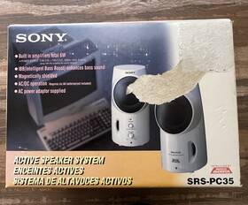 Sony Srs-pc35 2.0 Wired Computer Speakers Bass Boost 3.5mm Input White