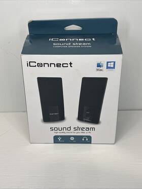 Soundstream 812350204508 Iconnect Sound Stream Speaker System Computer Speakers Mac Or Pc Black