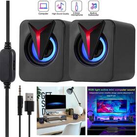 Speakers 600609633991 Stereo Sound Mini External Usb Computer Laptop Tablet Clip-on Soundbar