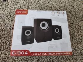 E-i304 Speakers Desktop Computer With Subwoofer Usb 2.1 Power Supply New