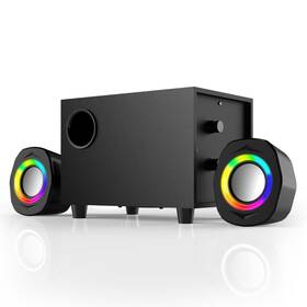 Mm0819 Speakers Computer For Desktop Pc Gaming 2.1 Speaker With Rgb Satellites And Sub
