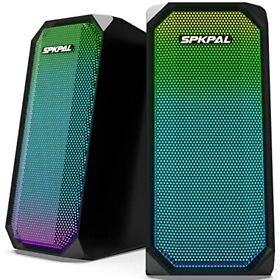 Spkpal Computer Speakers 10w Pc For Desktop With Dynamic Full Rgb Light