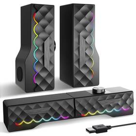 Tone Joy N-162 Pc Speakers - 2 In 1 Detachable Computer With Led For Dynamic And Co