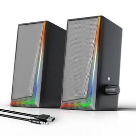 Uakinat 717203476791 Computer Speakers With 3.5 Mm Aux Desktop Various Colorful Rgb