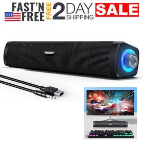 Uakinat 717203476821 Usb Barra De Sonido Con Luz Led Para Pc Equipo Casa Bocinas Altavoces Parlantes