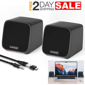 Uakinat 717203477033 Usb 2 Altavoces Equipo De Sonido Para Pc Casa Bocinas Parlantes 3.5mm Aux Oferta