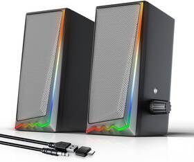 E1064 Uakinat Computer Speakers With 3.5 Mm Aux Desktop Various Colorful Rgb