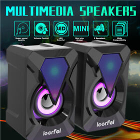 Vqa2002726368402wc Usb Power Rgb Led Wired Computer Mini Speakers Stereo Bass F Desktop Laptop V3n9