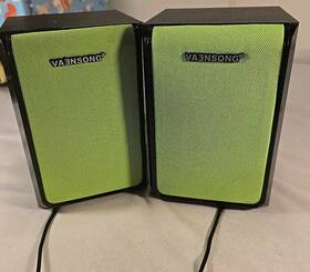 Vs12 Vaensong Usb 2.0 Pair Of Speakers With 3.5 Mm Audio Jack Portable Light Green