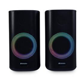 Verbatim 70747 Rgb Gaming Stereo Desktop Speakers Bluetooth 5.0 Usb Powered Aux 10w Rg