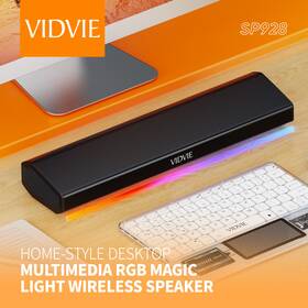Vidvie Sp928 Multimedia Wireless Soundbar Bluetooth 5.3 Rgb Desktop Speaker