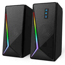 Xpzvoz Computer Speakers 2.0 Channels Enhanced Stereo Rgb Pc With 6