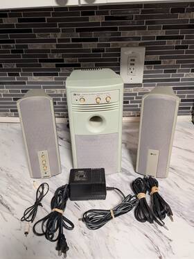 Yamaha Yst-msm5 Subwoofer System Speaker With Power Supply And Cables Tested