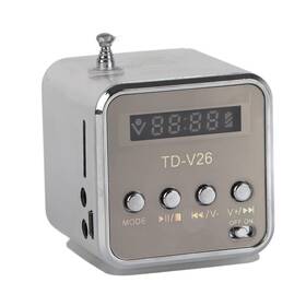 Zeronensqw0fz1kc-02 Zerone Portable Fm Radio With Stereo Speakers Sd Tf Card Mp3 Player Usb Silver
