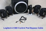 Control Pod Bypass Cable W/ Volume For Logitech Z-560 Computer Speakers. Fixed Price $14.99.