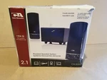 Cyber Acoustics CA-3000 Powered 3PC Speaker System 2.1 New! 8W Rms 16W. Fixed Price $45.99.