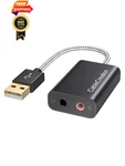 Cablecreation Usb Audio Adapter External Sound Card 1-PACK, Black 2.0. Fixed Price $28.98.