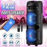 9000W Dual 12" Portable Bluetooth Speaker Heavy Bass Sound System W/wireless Mic. Fixed Price $139.99.