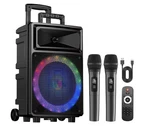 Karaoke Machine With 2 Wireless Microphones, Bluetooth Speaker, And Portable Pa. Fixed Price $86.23.