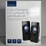 Insignia Color Changing 2.0 Computer Speakers With Bluetooth NS-2810BT. Fixed Price $12.00.