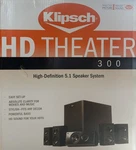 Brand New Klipsch Hd Theater 300 5.1 Surround Sound System. Fixed Price $499.99.